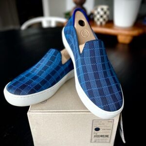 ROTHY’S The Sneaker in Indigo Gingham, Size 6